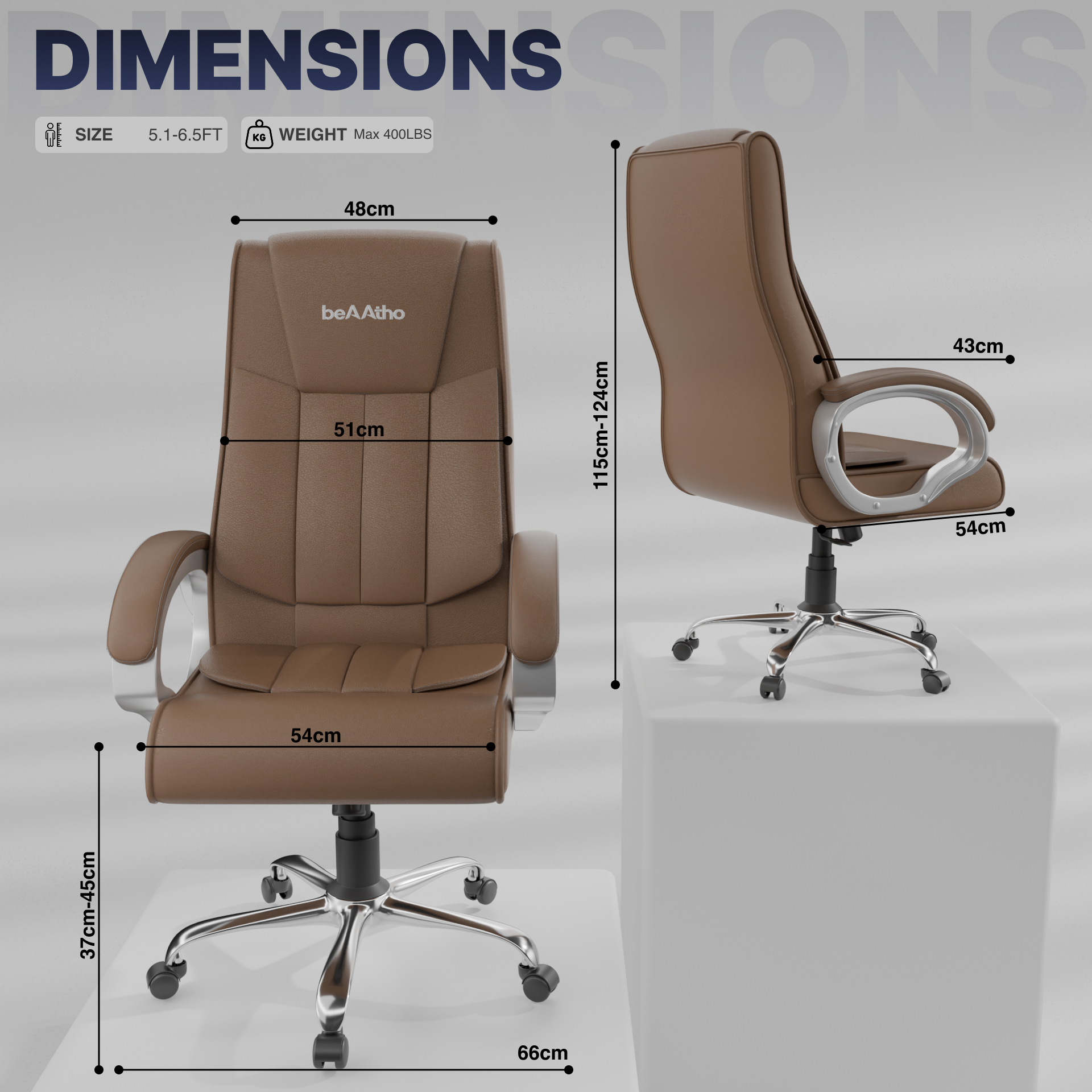 Berlin Orthopedic Boss Chair -3-Year Warranty | Breathable Executive Office Chair | Ergonomic High- Back Chair-Cushioned Seat & Armrests | Metal Base.