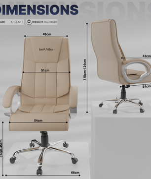 Berlin Orthopedic Boss Chair -3-Year Warranty | Breathable Executive Office Chair | Ergonomic High- Back Chair-Cushioned Seat & Armrests | Metal Base.
