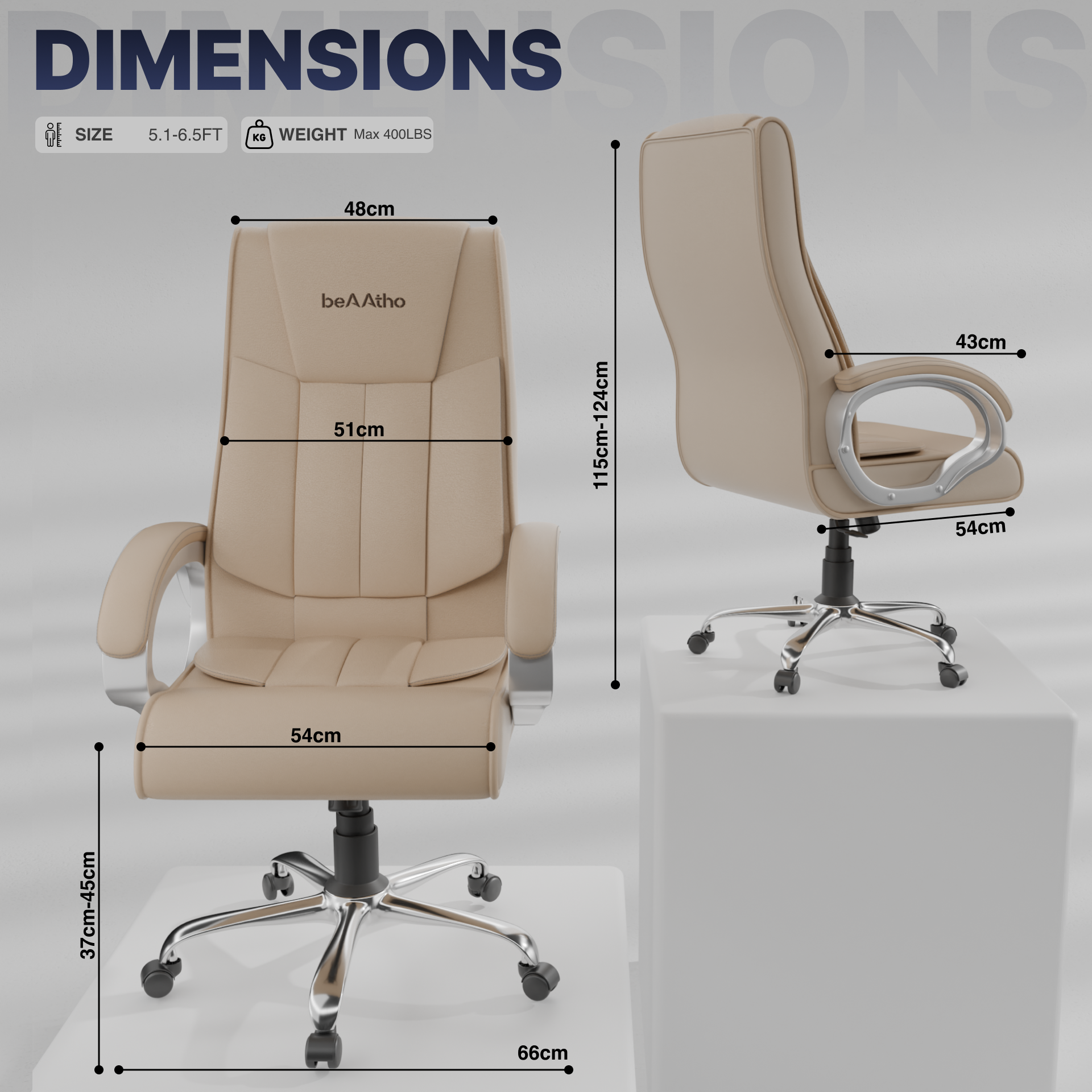 Berlin Orthopedic Boss Chair -3-Year Warranty | Breathable Executive Office Chair | Ergonomic High- Back Chair-Cushioned Seat & Armrests | Metal Base.