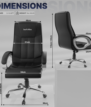 Berlin Orthopedic Boss Chair -3-Year Warranty | Breathable Executive Office Chair | Ergonomic High- Back Chair-Cushioned Seat & Armrests | Metal Base.