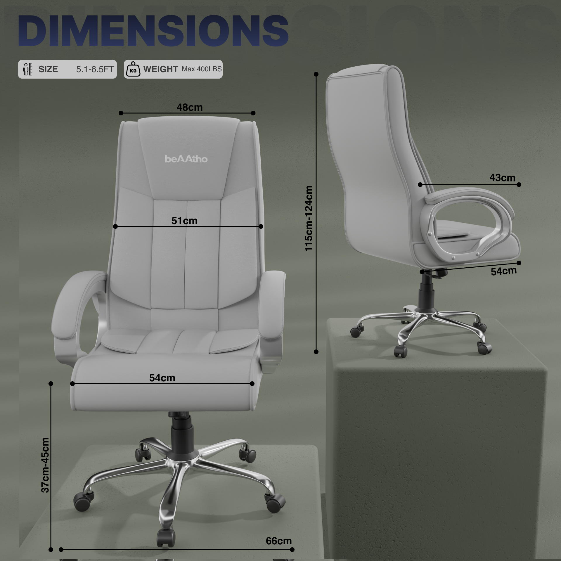Berlin Orthopedic Boss Chair -3-Year Warranty | Breathable Executive Office Chair | Ergonomic High- Back Chair-Cushioned Seat & Armrests | Metal Base.