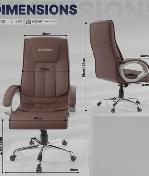 Berlin Orthopedic Boss Chair -3-Year Warranty | Breathable Executive Office Chair | Ergonomic High- Back Chair-Cushioned Seat & Armrests | Metal Base.