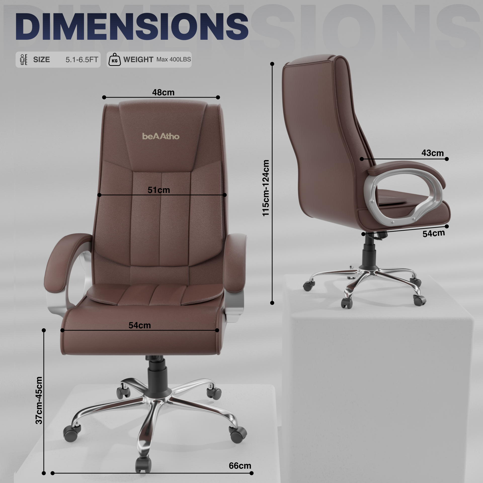 Berlin Orthopedic Boss Chair -3-Year Warranty | Breathable Executive Office Chair | Ergonomic High- Back Chair-Cushioned Seat & Armrests | Metal Base.