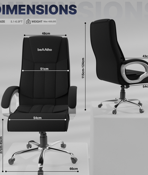 Berlin Orthopedic Boss Chair -3-Year Warranty | Breathable Executive Office Chair | Ergonomic High- Back Chair-Cushioned Seat & Armrests | Metal Base.
