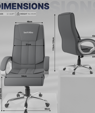 Berlin Orthopedic Boss Chair -3-Year Warranty | Breathable Executive Office Chair | Ergonomic High- Back Chair-Cushioned Seat & Armrests | Metal Base.