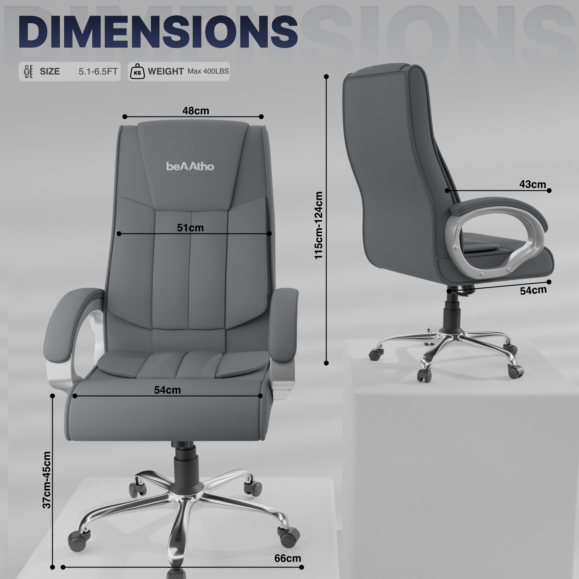 Berlin Orthopedic Boss Chair -3-Year Warranty | Breathable Executive Office Chair | Ergonomic High- Back Chair-Cushioned Seat & Armrests | Metal Base.