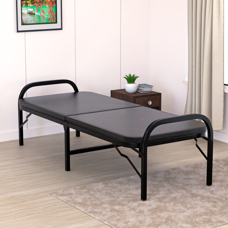 Furniture Metal Folding Cot Metal Folding Single Bed With Fitted
