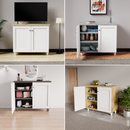 beAAtho Luno | Multipurpose Storage Rack – Plain Moulded Doors | Anti-Termite Engineered Wood | DIY Assembly | Walnut White