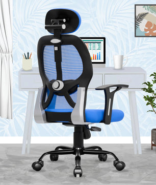 Leo Ergonomically Adjustable Executive High Back Mesh Home & Office Revolving Chair with 3 Years Warranty