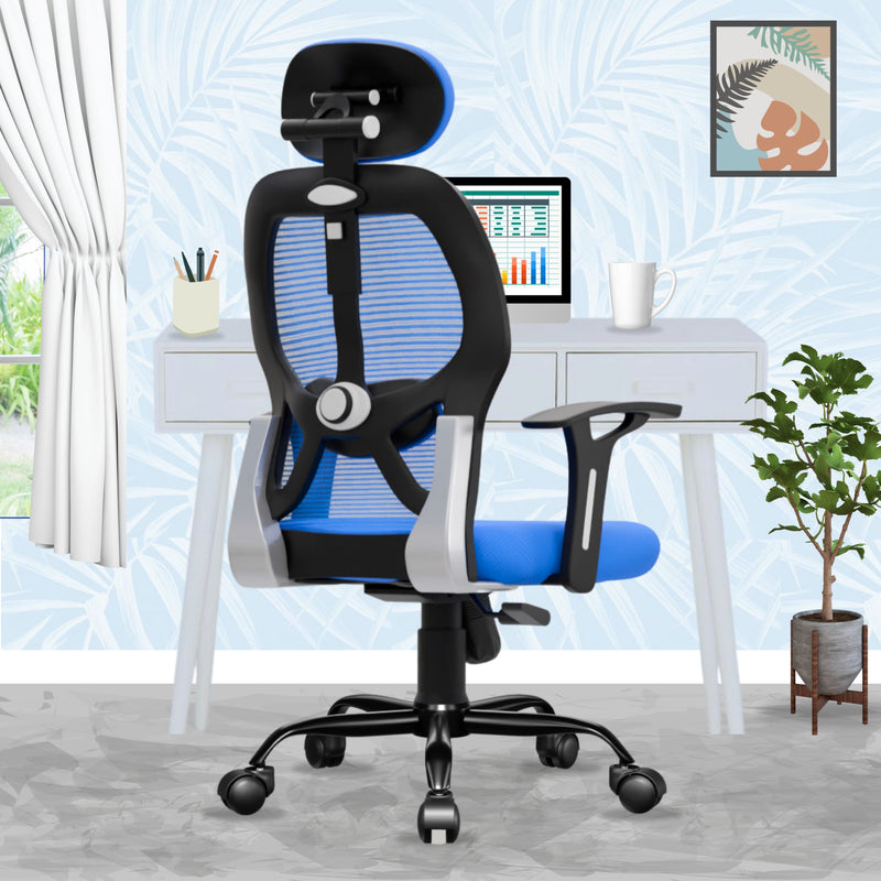 beAAtho® Leo Ergonomically Adjustable Executive High Back Mesh Home & Office Revolving Chair with 3 Years Warranty