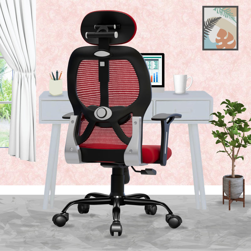 beAAtho® Leo Ergonomically Adjustable Executive High Back Mesh Home & Office Revolving Chair with 3 Years Warranty