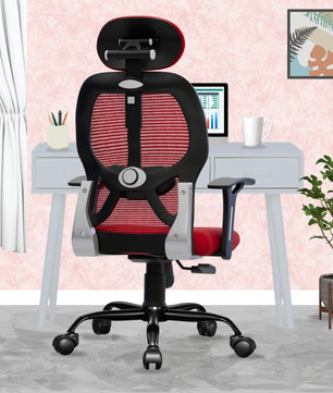 Leo Ergonomically Adjustable Executive High Back Mesh Home & Office Revolving Chair with 3 Years Warranty