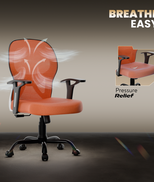 Leo Ergonomically Adjustable Executive High Back Mesh Home & Office Revolving Chair with 3 Years Warranty