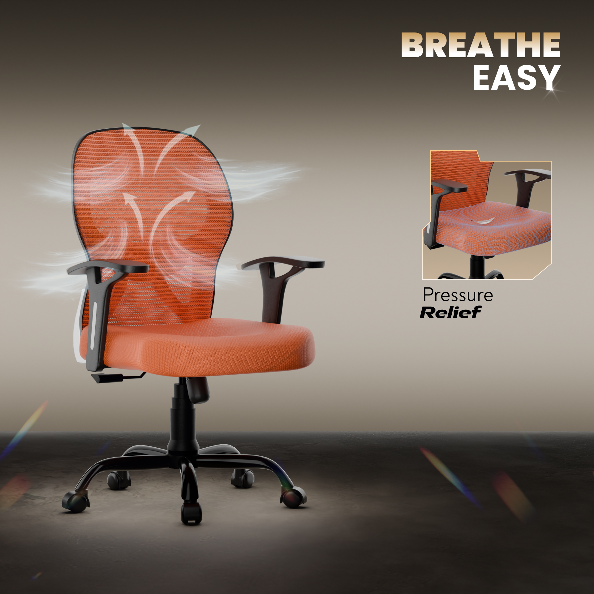 Leo Ergonomically Adjustable Executive High Back Mesh Home & Office Revolving Chair with 3 Years Warranty
