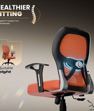 Leo Ergonomically Adjustable Executive High Back Mesh Home & Office Revolving Chair with 3 Years Warranty