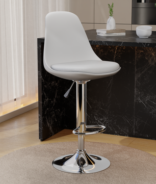 beAAtho Orbit Height Adjustable Bar Stool Chair | 360° Revolving Swivel Bar Chair with Footrest | Modern Kitchen Counter Stool for Home, Cafe & Office