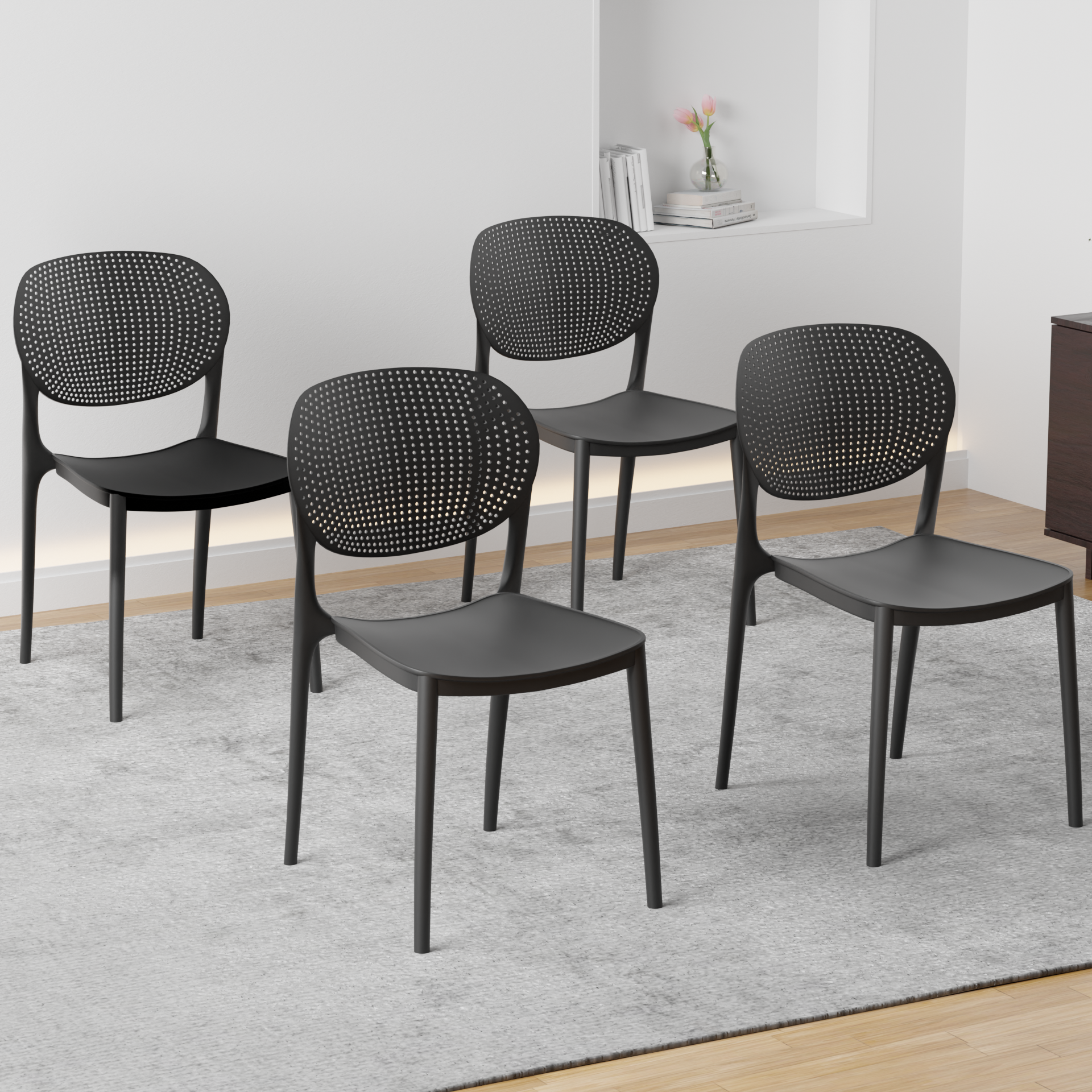 beAAtho Flora Stackable Multipurpose Chair | Modern Accent Chair for Home, Dining, Kitchen, Cafe & Restaurants | Durable Polypropylene | 3-Year Warranty