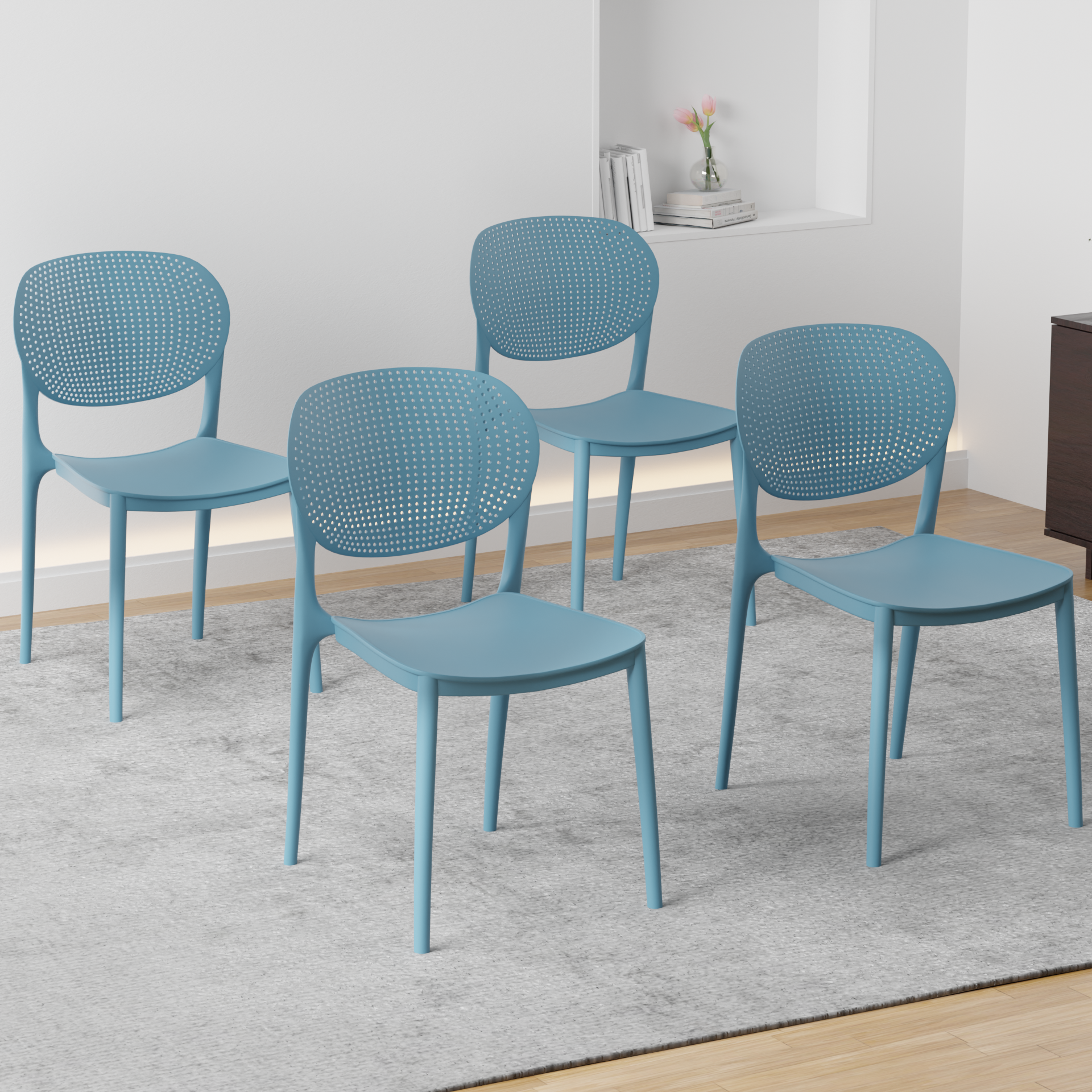 beAAtho Flora Stackable Multipurpose Chair | Modern Accent Chair for Home, Dining, Kitchen, Cafe & Restaurants | Durable Polypropylene | 3-Year Warranty