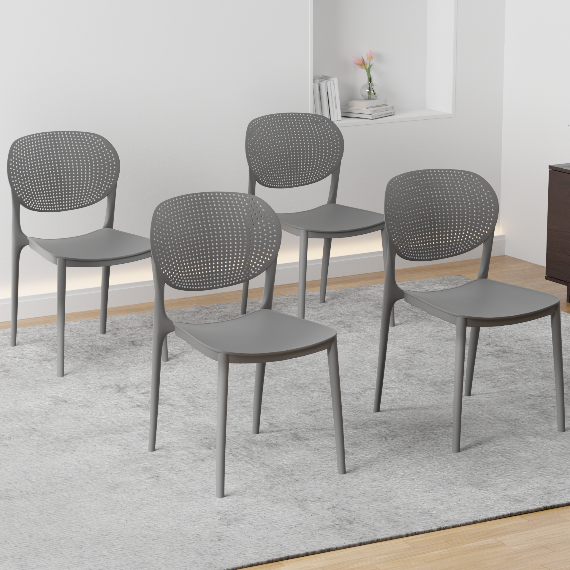 beAAtho Flora Stackable Multipurpose Chair | Modern Accent Chair for Home, Dining, Kitchen, Cafe & Restaurants | Durable Polypropylene | 3-Year Warranty