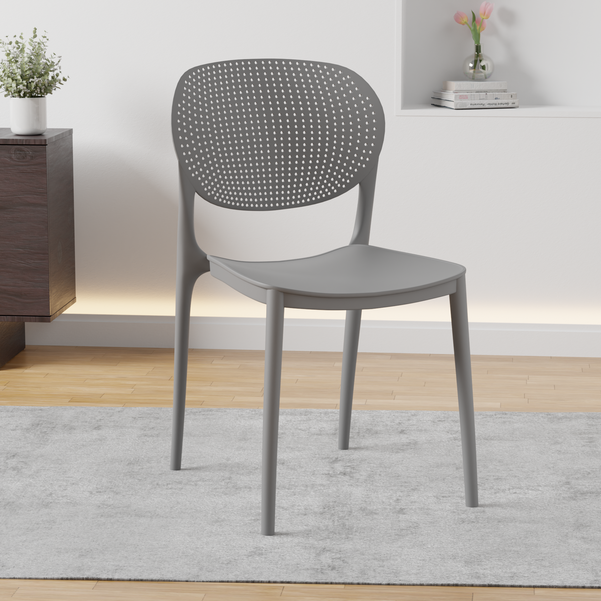 beAAtho Flora Stackable Multipurpose Chair | Modern Accent Chair for Home, Dining, Kitchen, Cafe & Restaurants | Durable Polypropylene | 3-Year Warranty