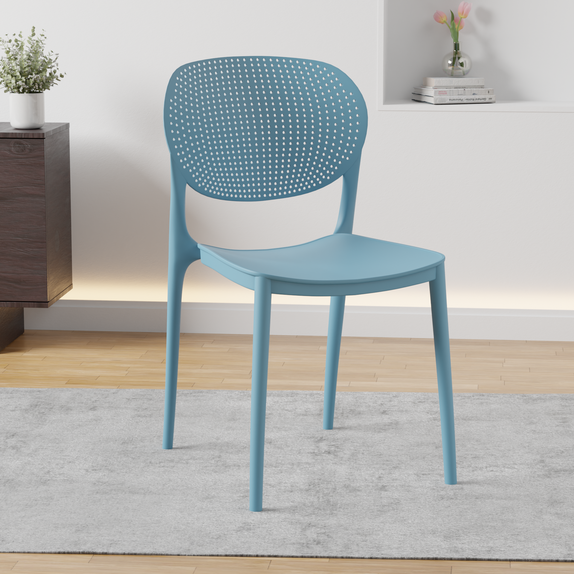 beAAtho Flora Stackable Multipurpose Chair | Modern Accent Chair for Home, Dining, Kitchen, Cafe & Restaurants | Durable Polypropylene | 3-Year Warranty