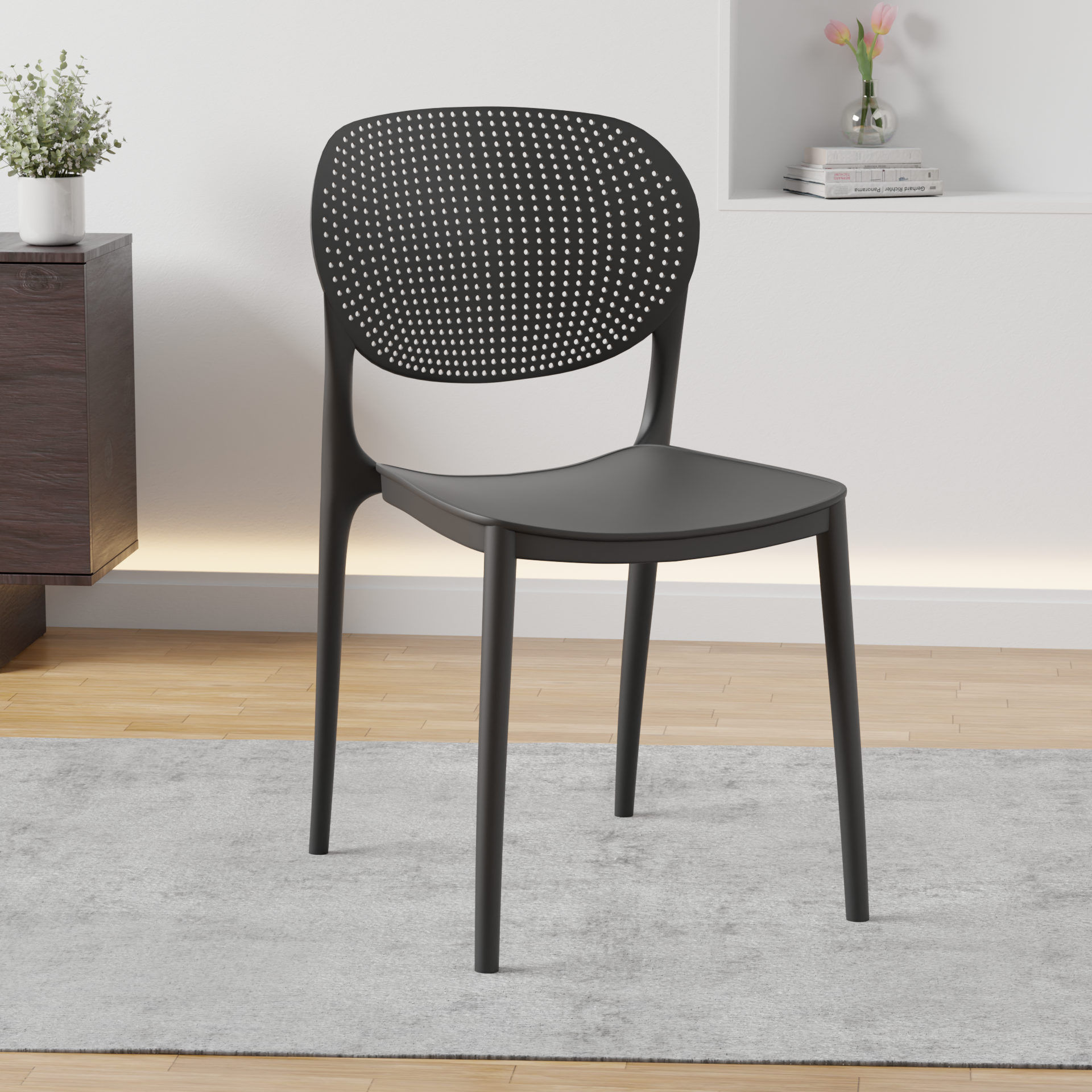 beAAtho Flora Stackable Multipurpose Chair | Modern Accent Chair for Home, Dining, Kitchen, Cafe & Restaurants | Durable Polypropylene | 3-Year Warranty