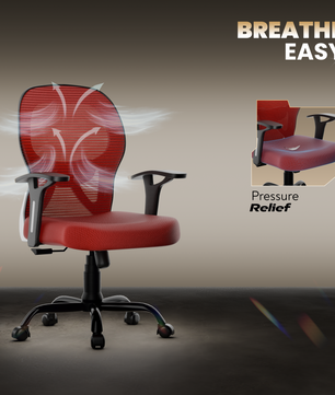 Leo Ergonomically Adjustable Executive High Back Mesh Home & Office Revolving Chair with 3 Years Warranty