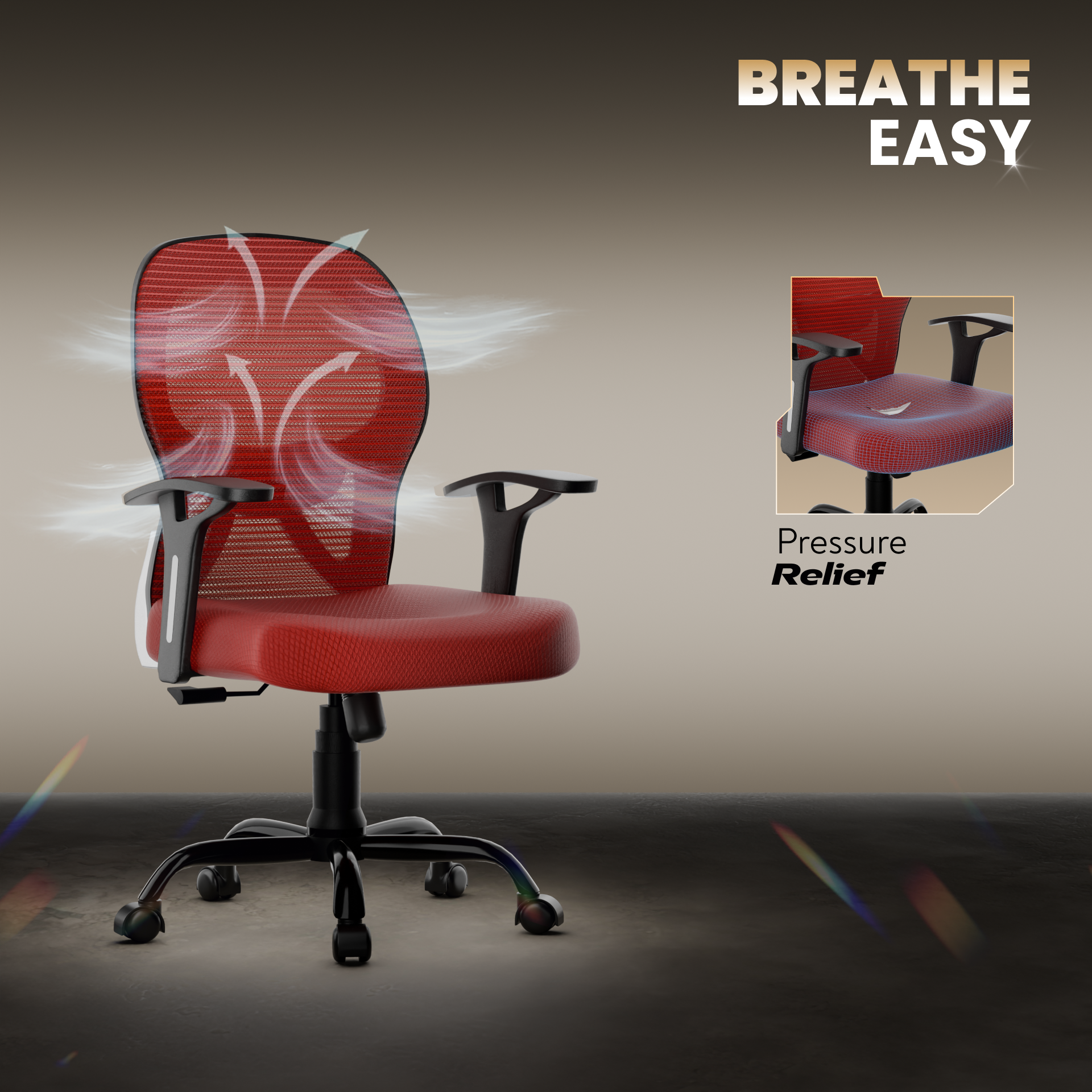 Leo Ergonomically Adjustable Executive High Back Mesh Home & Office Revolving Chair with 3 Years Warranty
