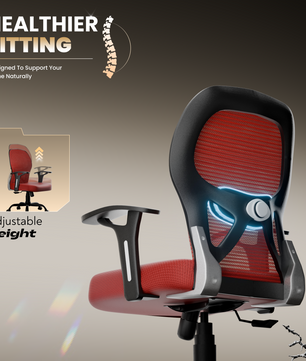 Leo Ergonomically Adjustable Executive High Back Mesh Home & Office Revolving Chair with 3 Years Warranty