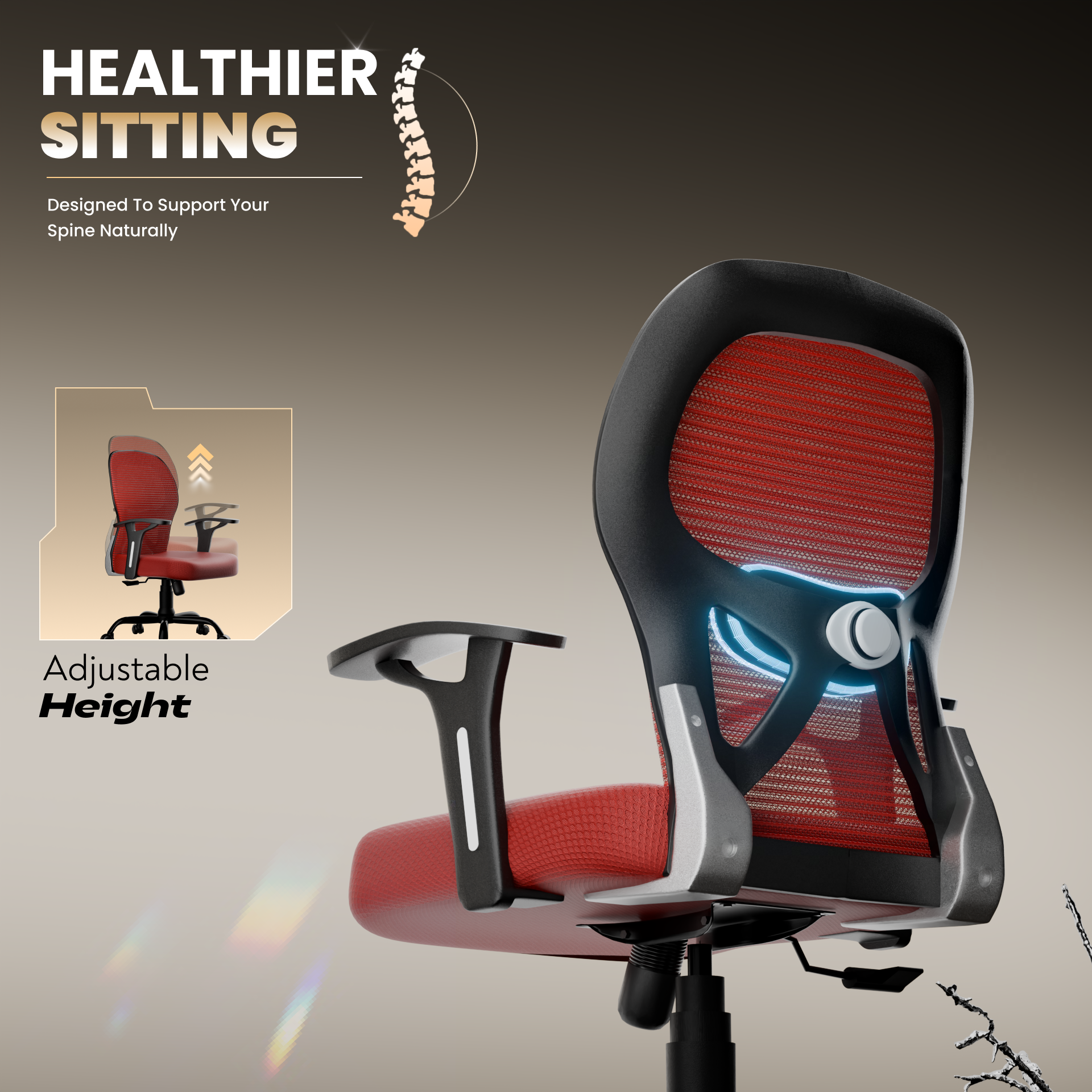 Leo Ergonomically Adjustable Executive High Back Mesh Home & Office Revolving Chair with 3 Years Warranty