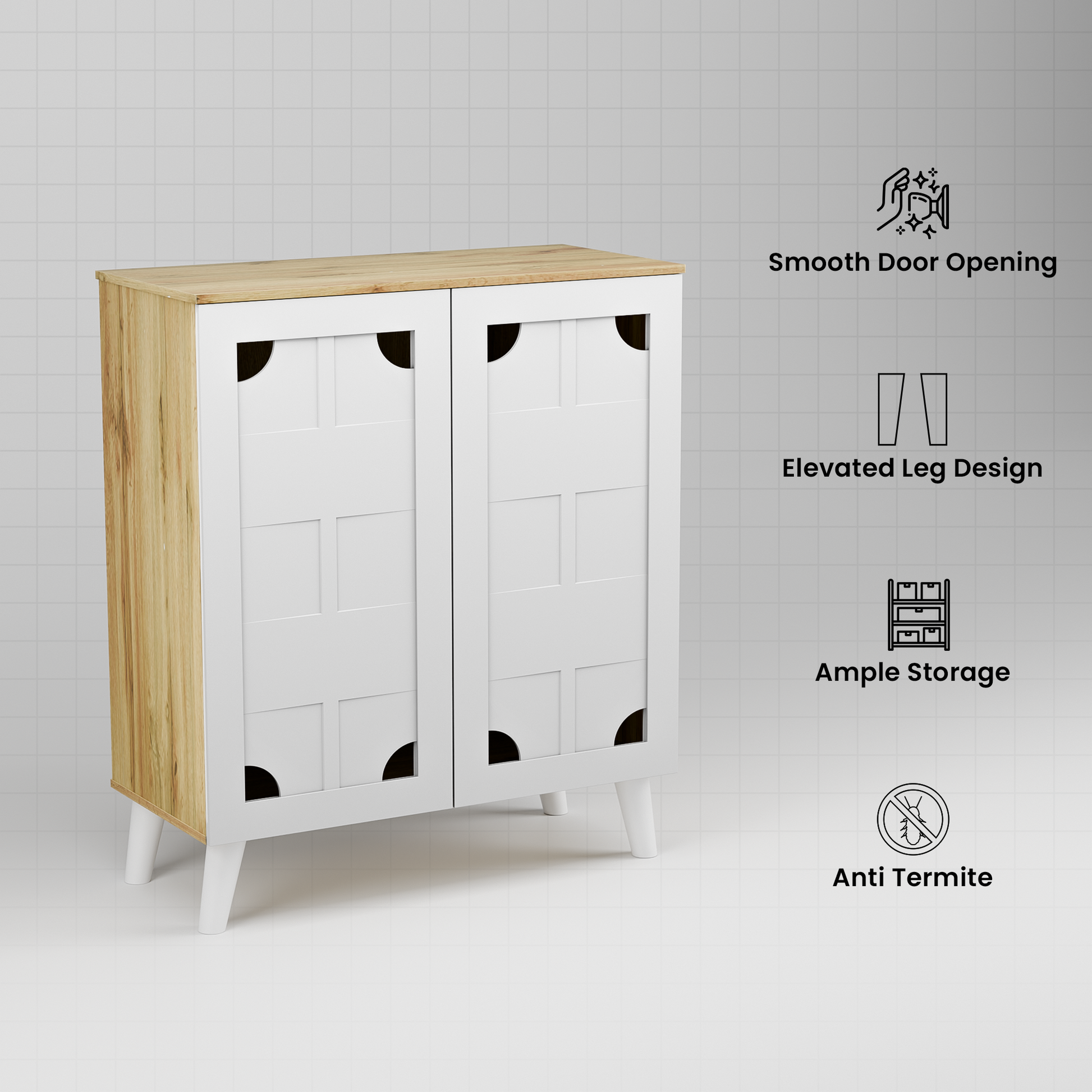 beAAtho Brisk 2-Door Engineered Wood Multipurpose Storage Rack, Anti-Termite Treated Shoe, Book & Utility Organizer- DIY
