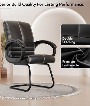 beAAtho® Aura Ergonomic Chair with Cushioned Seat & Backrest | Office & Visitor Chair