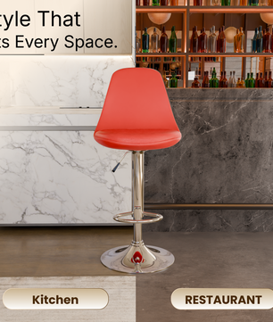 beAAtho Orbit Height Adjustable Bar Stool Chair | 360° Revolving Swivel Bar Chair with Footrest | Modern Kitchen Counter Stool for Home, Cafe & Office