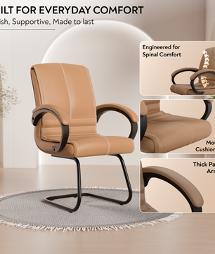 beAAtho® Aura Ergonomic Chair with Cushioned Seat & Backrest | Office & Visitor Chair