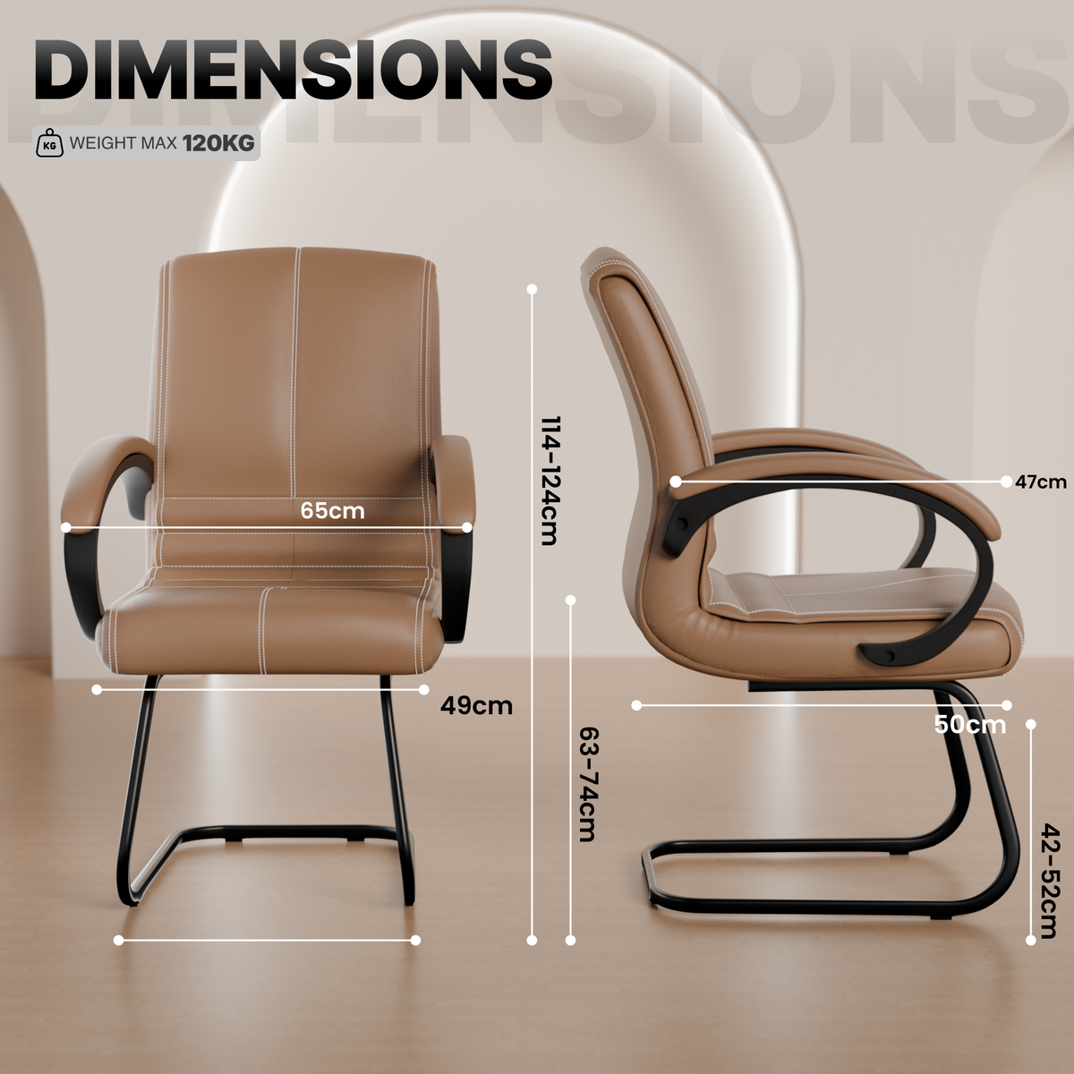 beAAtho® Aura Ergonomic Chair with Cushioned Seat & Backrest | Office & Visitor Chair