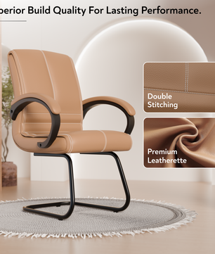 beAAtho® Aura Ergonomic Chair with Cushioned Seat & Backrest | Office & Visitor Chair