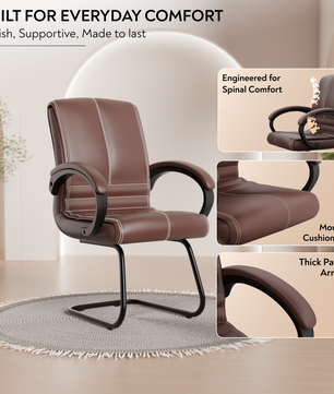 beAAtho® Aura Ergonomic Chair with Cushioned Seat & Backrest | Office & Visitor Chair