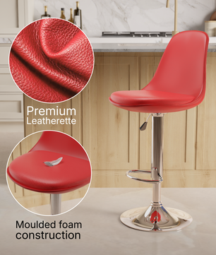 beAAtho Orbit Height Adjustable Bar Stool Chair | 360° Revolving Swivel Bar Chair with Footrest | Modern Kitchen Counter Stool for Home, Cafe & Office