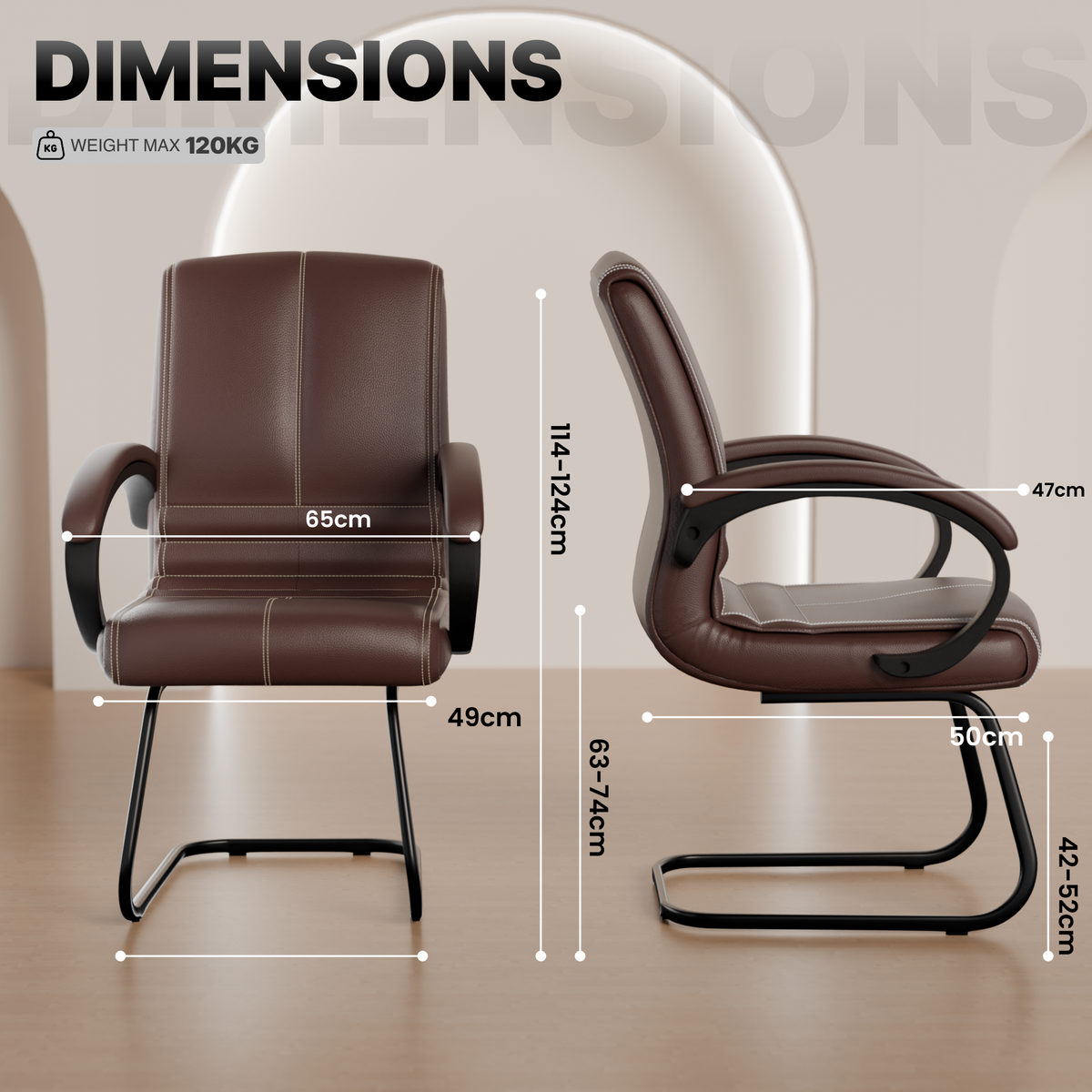 beAAtho® Aura Ergonomic Chair with Cushioned Seat & Backrest | Office & Visitor Chair