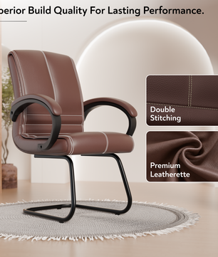 beAAtho® Aura Ergonomic Chair with Cushioned Seat & Backrest | Office & Visitor Chair