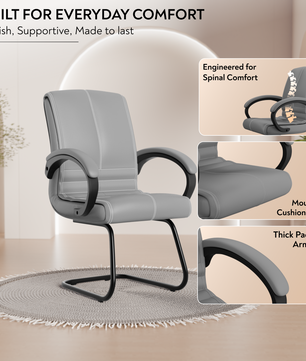 beAAtho® Aura Ergonomic Chair with Cushioned Seat & Backrest | Office & Visitor Chair
