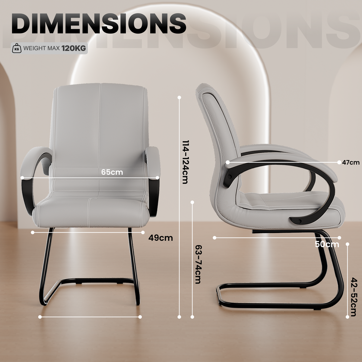 beAAtho® Aura Ergonomic Chair with Cushioned Seat & Backrest | Office & Visitor Chair