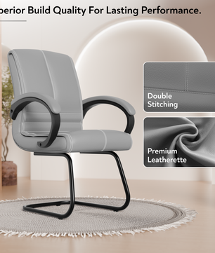 beAAtho® Aura Ergonomic Chair with Cushioned Seat & Backrest | Office & Visitor Chair