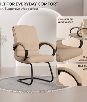 beAAtho® Aura Ergonomic Chair with Cushioned Seat & Backrest | Office & Visitor Chair