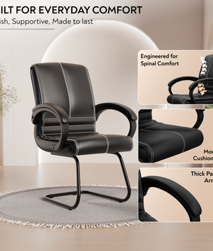 beAAtho® Aura Ergonomic Chair with Cushioned Seat & Backrest | Office & Visitor Chair