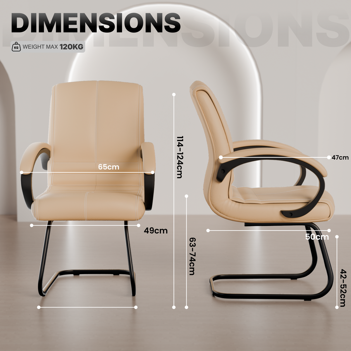 beAAtho® Aura Ergonomic Chair with Cushioned Seat & Backrest | Office & Visitor Chair