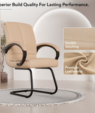 beAAtho® Aura Ergonomic Chair with Cushioned Seat & Backrest | Office & Visitor Chair