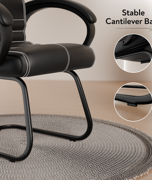 beAAtho® Aura Ergonomic Chair with Cushioned Seat & Backrest | Office & Visitor Chair