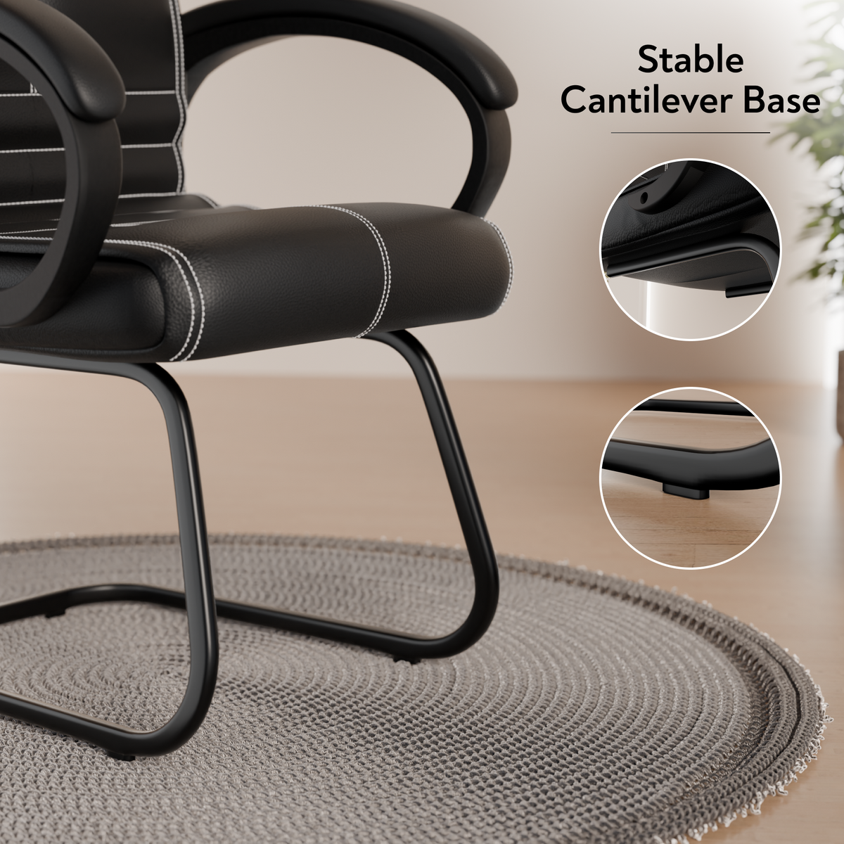 beAAtho® Aura Ergonomic Chair with Cushioned Seat & Backrest | Office & Visitor Chair