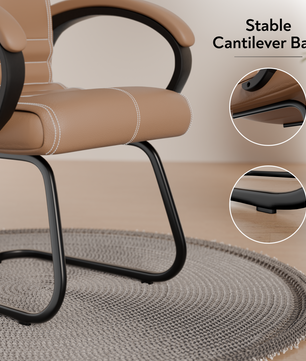beAAtho® Aura Ergonomic Chair with Cushioned Seat & Backrest | Office & Visitor Chair